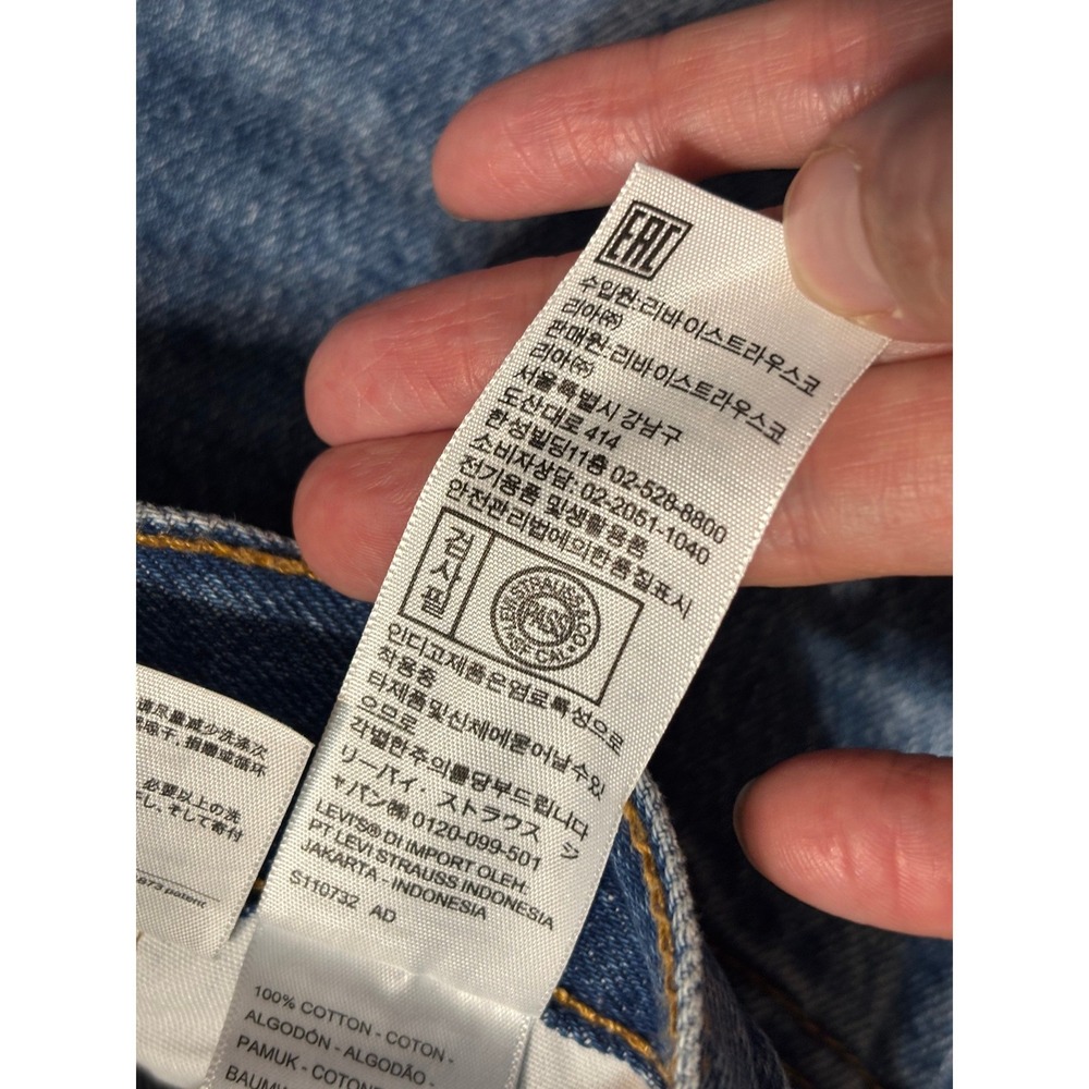 Levi's 501 Original Fit Jeans Women W28 L30 Blue Denim Distressed Good Used - Picture 6 of 13